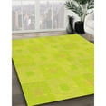 thumbnail image 3 of Ahgly Company Machine Washable Indoor Round Transitional Neon Yellow Green Area Rugs, 3' Round, 3 of 7
