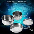 thumbnail image 5 of Gupbes 4Pcs Portable Stainless Cookware Set Camping Picnic Pan Pot Plate Tablewares, 5 of 8
