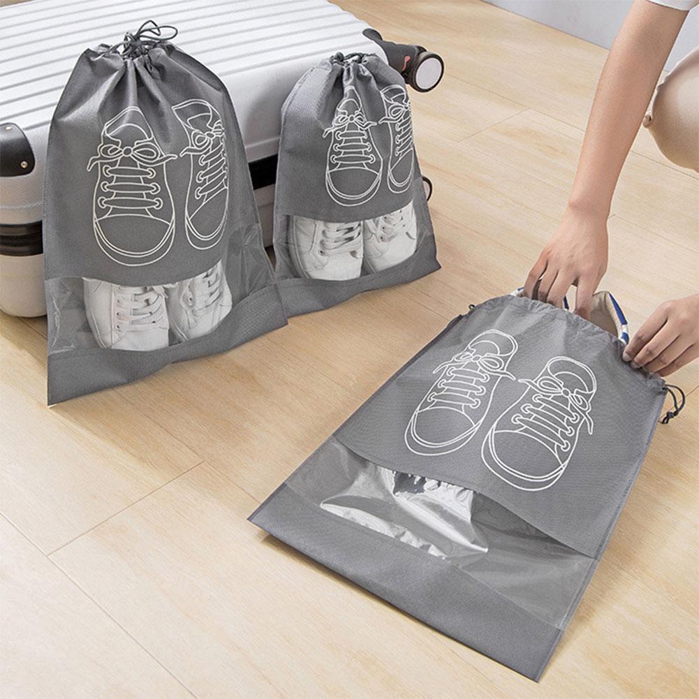 Shoes Storage Bag Closet Organizer Non-woven Travel Classified Pocket Clothing Hanging Bag I6Q4 L3A7