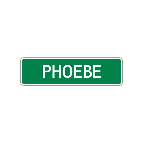 Phoebe Girls Children Name Indoor Outdoor Letter Printed Label Wall Plaque Decoration Aluminum Metal Sign 4"x13.5"