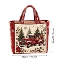 thumbnail image 2 of Christmas Quilted Tote Bag Large Reusable Christmas Truck Shopper Festive Shoulder Bag - 14.96 x 13.78 Inch, 2 of 5