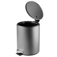 thumbnail image 6 of mDesign Round Metal 1.3 Gallon Step Trash Can - Lid, Removable Liner - Dark Gray, 6 of 7