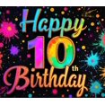 thumbnail image 4 of Colorful Design Happy 10th Birthday Decorative Banner Kids Party Celebration for Birthday Party Indoor Decoration Photo Shoot, 4 of 8