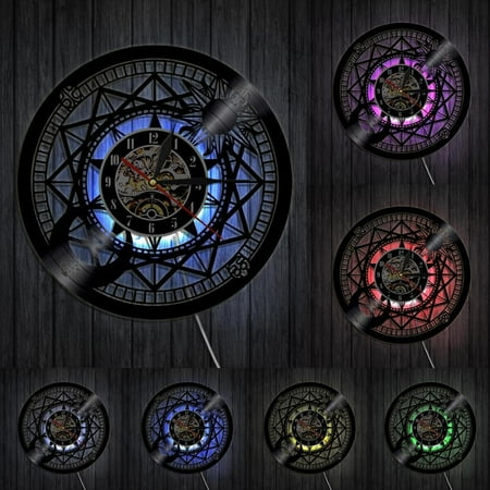 Jupiter Wall Clock Vinyl Home Decor Sun and Moon Retro Star Vinyl Record Clock Cosmographical Clock Astrology Gifts