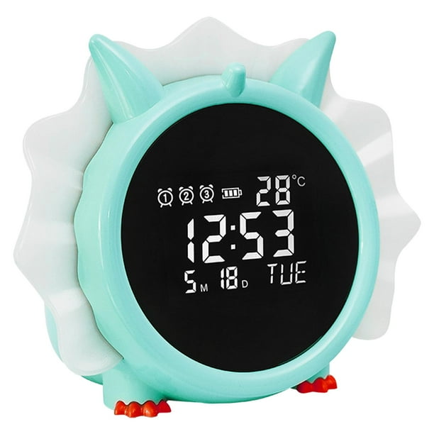 Despertador digital electrónico de dinosaurio para recargable para dormitorio Verde Zulema Despertador de viaje