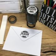 Personalized Round Self Inking Rubber Stamp - The Jackson