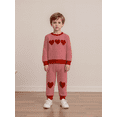 thumbnail image 3 of BemeyourBBs Toddler Baby Boy Girl Valentines Day Outfit Striped Heart Sweatshirt and Pants Set Spring Fall Winter Clothes, 3 of 9