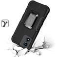 thumbnail image 3 of For Motorola Moto G Play 2024 OPTIMUM Magnetic Ring Stand Hybrid Case Cover - Black, 3 of 3