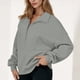 thumbnail image 5 of HongQid Women's Half Zip Sweatshirts Fleece Stand Collar Long Sleeve Oversized Pullovers with Pockets, 5 of 5