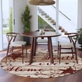 thumbnail image 4 of Retro Red Country Stars Washable Round Area Rug 8 ft, Faith Love Home Berries Vintage Wood Grain, Soft Non Slip Rugs Stain Repellent Indoor Felt Carpet for Living Dining Room Bedroom Home Office, 4 of 9