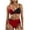 Red, variant on Women's Bikini Sets 2 Piece Swimsuit Color Block High Waist V Neck Twist Front Adjustable Spaghetti Straps Bathing Suit (XL, Red)