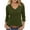 Army Green, variant on MIUOWANP Women's Casual 3/4 Sleeve Tops Summer Solid Color Temperament V-neck Loose Comfy Pullover Top Light Blue S