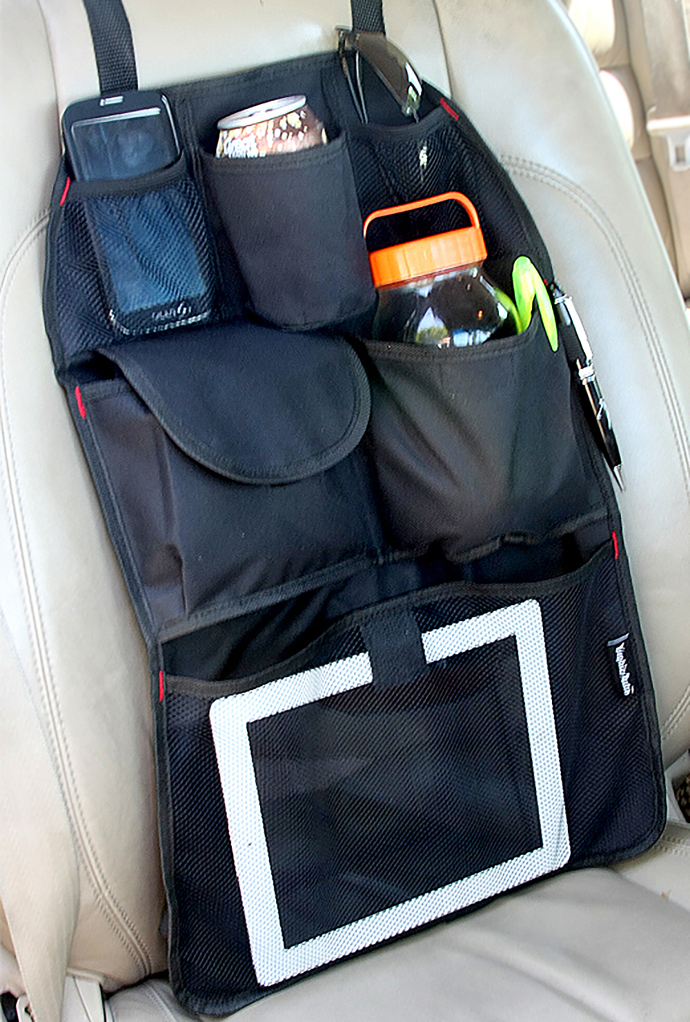YupbizAuto Car Auto Front/Back Seat Organizer Cell Phone Holder Multi-Pocket Travel Storage Bag, Black Color - image 5 of 6