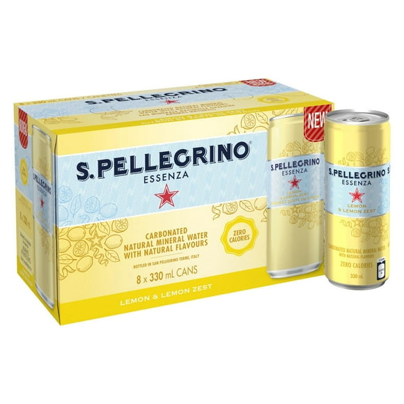 SAN PELLEGRINO ESSENZA Sparkling Water, Lemon & Lemon Zest