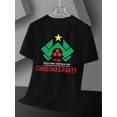 thumbnail image 1 of Camiseta estampada de fiesta navideña de Nakatomi Corporation 1988, informal, de cuello redondo y manga corta, de punto ligeramente elástico, para adultos, ideal para el verano., 1 of 7