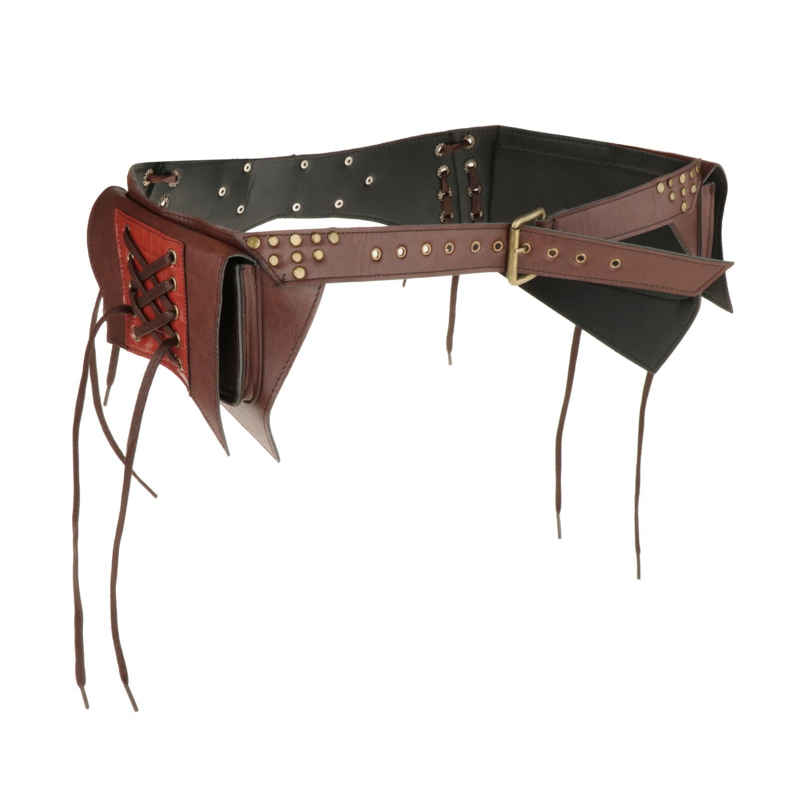 Fashion Fanny Pack Costume Bags Wallet Adjustable Steampunk Waist Bag Pouch for Brown