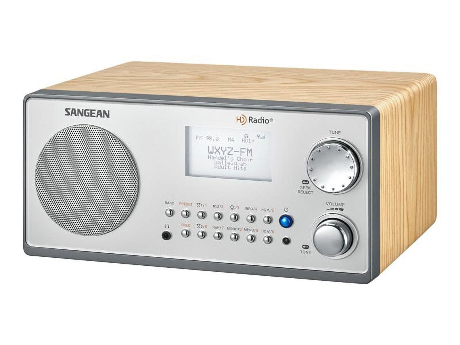 Sangean HDR-18 HD Radio/FM-Stereo/AM Wooden Cabinet Table Top Radio silver