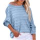 thumbnail image 2 of Suéter de cuello redondo para mujer, otoño/invierno, jersey con hombros descubiertos, suéter de punto holgado con cuello redondo, suéter para mujer, 2 of 8