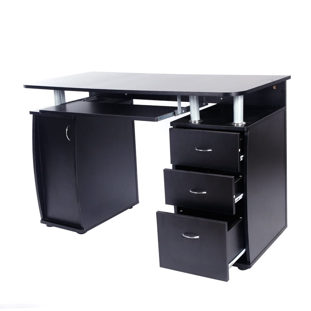 Lowestbest Computer Desk Storage Desk, Study and Office Desk with Drawers, Black Lowestbest Computer Desk Storage Desk, Study and Office Desk with Drawers, Black