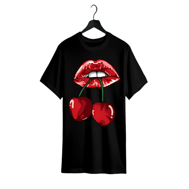 Cherry New Women'S Printed T-shirt, Short Sleeves, Four Seasons Can Be Worn for outdoor, Home, Sports Top Gift