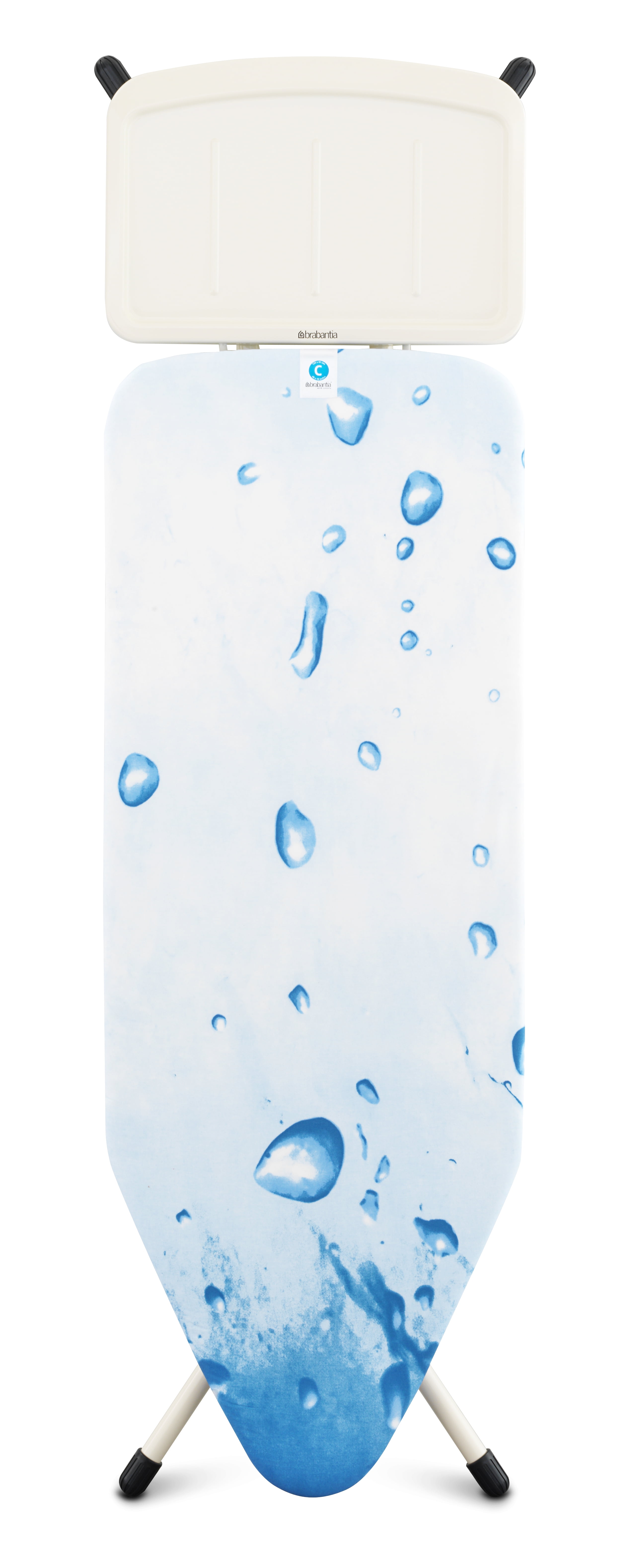 Brabantia Ironing Board C Extra Wide, 49 x 18 inches, Steam Generator Holder, Ice Water
