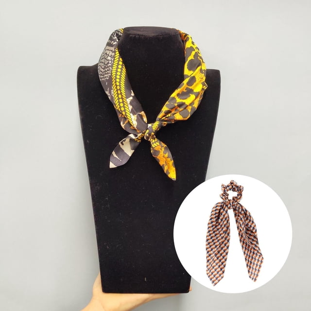 Pañuelo para el cabello con estampado Scrunchie Bandas para el cabello H Colcomx Scrunchies para el cabello