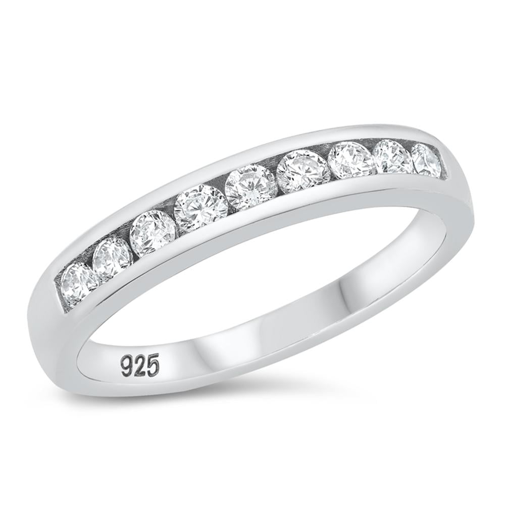 CHOOSE YOUR COLOR Clear CZ Stacking Ring .925 Sterling Silver Thumb Band White Female Size 5