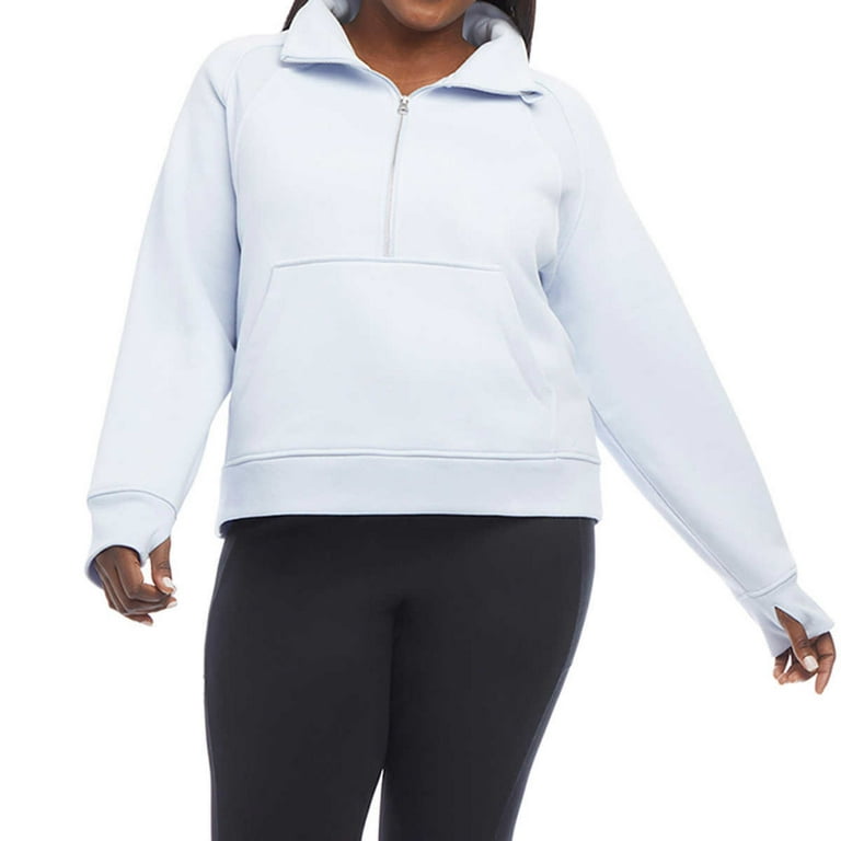 Danskin Women's Half Zip Pullover with Kangaroo Pocket