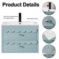 thumbnail image 6 of 24" Wall Mounted Bathroom Vanity with Ceramic Sink Top, Faucet, Decorative Wavy Edge, 6 of 10
