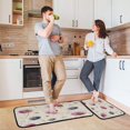thumbnail image 6 of 2-Piece Kitchen Rugs Set Non-Slip Mats Carpet Floor for Kitchen, Bathroom (19.7"x27.6" & 19.7"x47.2") Pink and Purple Dandelions, 6 of 7