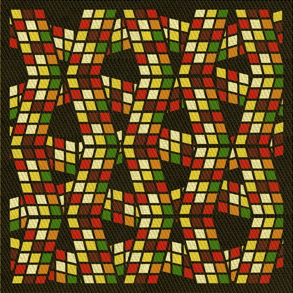 Ahgly Company Indoor Square Patterned Blood Night Red Area Rugs, 8' Square