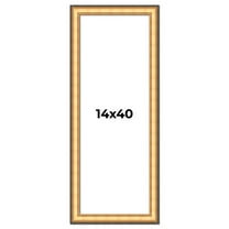 14x40 Frame Gold Plein Aire Solid Wood Picture Frame Width 2 Inches | Interior Frame Depth 0.5