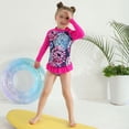 thumbnail image 3 of GYRATEDREAM Girls Two Piece Rash Guard Swimsuit Bathing Suit Long Sleeve UPF 50+ Summer Beach Swimwear 2-Piece Set for 6-7Y, 3 of 9