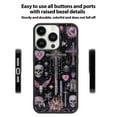 thumbnail image 2 of Cross Skull for iPhone 13 Pro Case, Cute Aesthetic Pink Fashion Skull Shock-Absorbent Protective,Black, 2 of 6