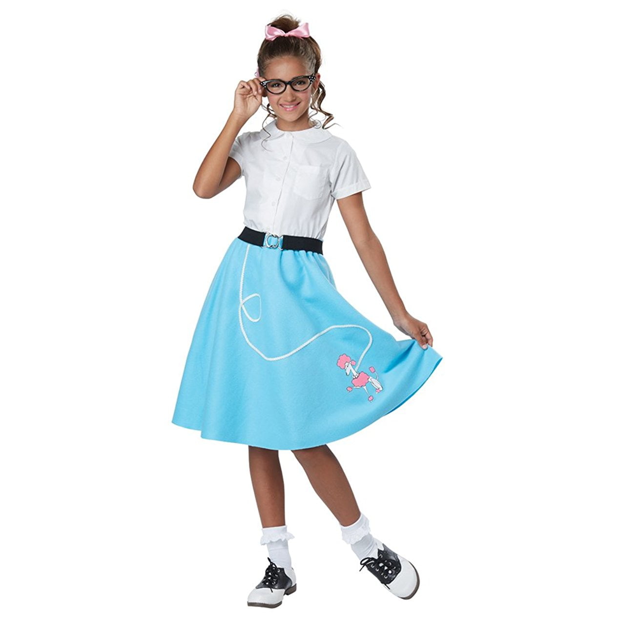 Photo 1 of 50's Poodle Skirt Child Costume, Blue XS