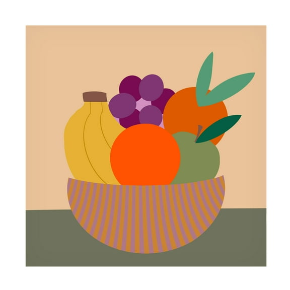 Trademark Fine Art Regina Moore Graphic Fruit Bowl IV Canvas Wall Art