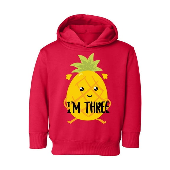 3rd Birthday Toddler Hoodie Pineapple Three Boys Girls Cute Hoodie I'm Three Pineapple Fleece Hooded Sweatshirt for Kids