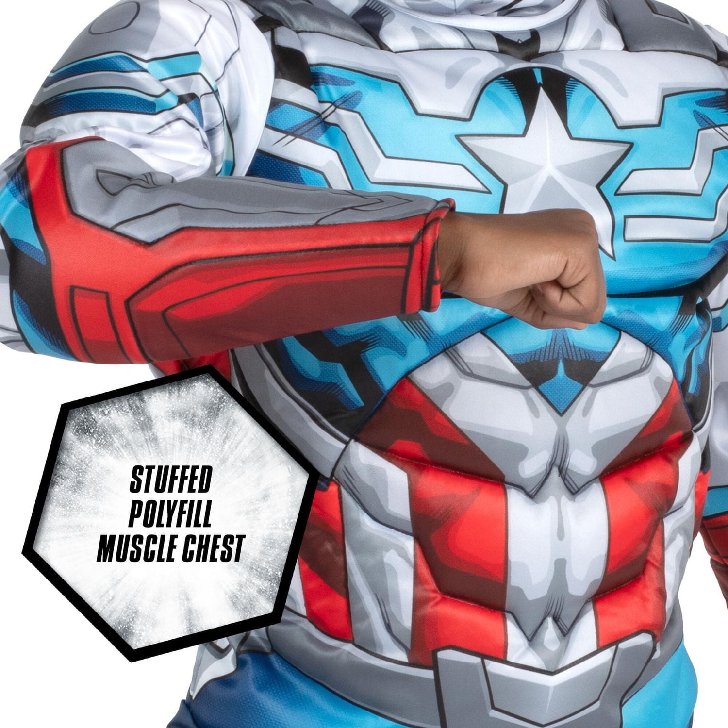MARVEL'S CAPTAIN AMERICA FALCON QUALUX COSTUME (ENFANT) - Combinaison en jersey de polyester farcie de mousse plus casque