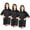 Black, variant on Toptie 3 Pack Hair Grooming Smock, Haircut Barber Cape Jacket for Nail Spa Salon Hairdress-Black-L