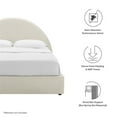 thumbnail image 4 of Pemberly Row Performance Velvet Arched Round Queen Platform Bed in Alabaster, 4 of 9
