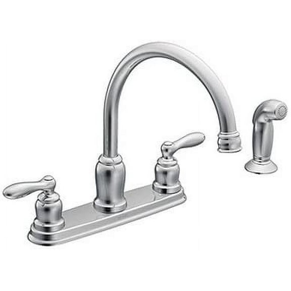 Moen Kitchen Faucet Caldwell - High Arc, Two Handle, Chrome Finish - Silver