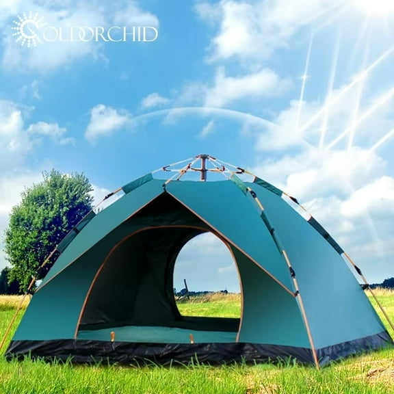 Outdoor Travel Camping Tents 4 People Beach Tents Sun Shelter with Window Quick Automatic Opening Foldable Pop Up Tent