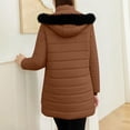 thumbnail image 6 of ZACPNCV Womens Quilted Coat Long Sleeve Solid Color with Hood Stylish and Warm Outerwear for Fall Winter, 6 of 9