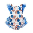 thumbnail image 1 of Seyurigaoka Baby Girl’s Independence Day Mesh Yarn Skirt Hem Sleeveless Romper, 1 of 10