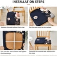 thumbnail image 2 of Chair Covers Seat Covers for Dining Room Chair Seat Covers 4PCS Removable Washable Upholstered Chair Seat Cushion Slipcovers Chair Protector with Elastic Bottom for Dining Room,Office, 2 of 6