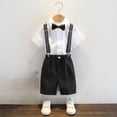 thumbnail image 5 of WhouRiu Boys Formal Outfits Short Sleeve Dress Shirts Suspender Pants Sets Kids Summer Party Clothes, 5 of 5