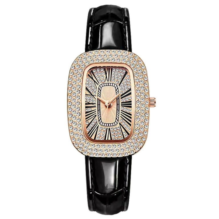 Women's store Leather Diamond Watch #17