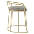thumbnail image 4 of Home Square 26" Counter Stool in Ash Fabric with Gold Base - Set of 2, 4 of 6