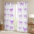 thumbnail image 2 of Feelyou Purple Bow-tie Blackout Curtains Set of 2 (52x84 Each), Girl Window Curtains, 2 of 6