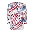thumbnail image 5 of Odbmxy Plus Size Tshirts Women 3/4 Sleeve Patriotic Fourth of July Shirts for Women Summer Vacation Regular Blue Casual Stars Tops, 5 of 5